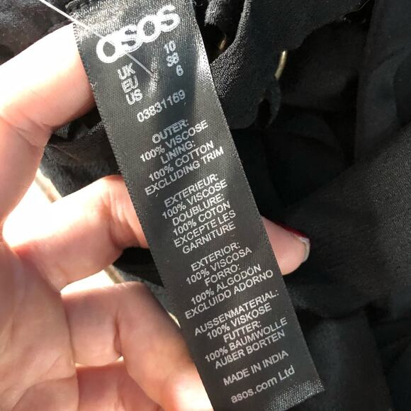 ASOS Black Caged Halter Top Crop Top Size 6 Small Sexy Going Out Cropped - Picture 5 of 6